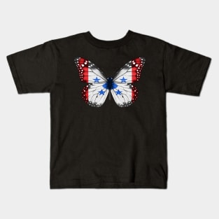 Austral Islander Flag  Butterfly - Gift for Austral Islander From Austral Islands Kids T-Shirt